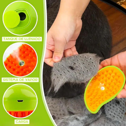 CEPILLO PARA MASCOTAS A VAPOR SUEAVE Y QUITA PELUSA