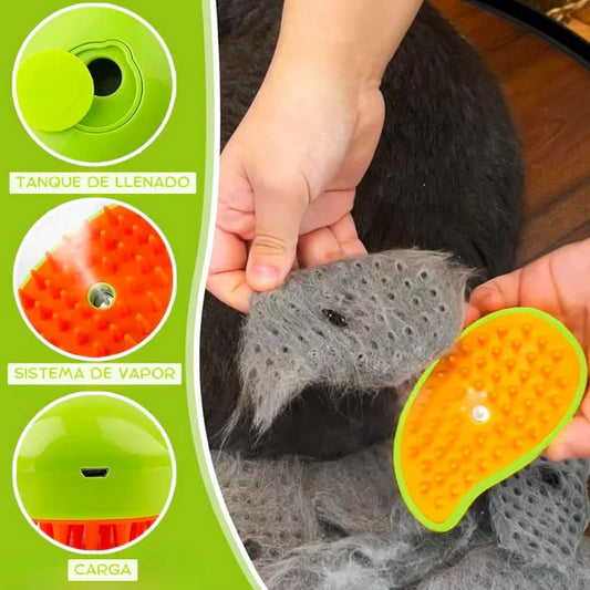 CEPILLO PARA MASCOTAS A VAPOR SUEAVE Y QUITA PELUSA
